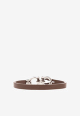 Logo Plaque Leather Bracelet
