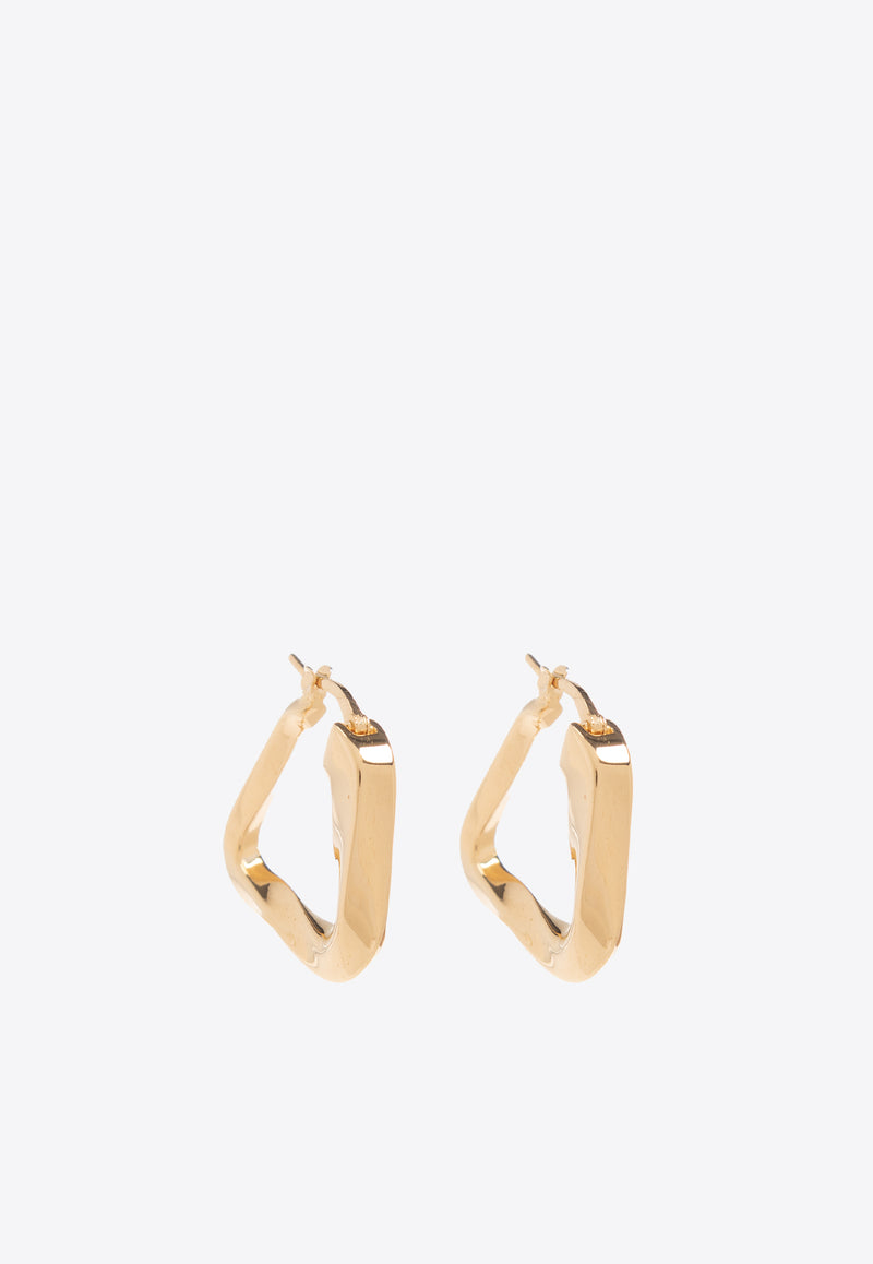 Bottega Veneta Small Twist Triangle-Shaped Hoop Earrings Gold 775179 VAHU0-8120