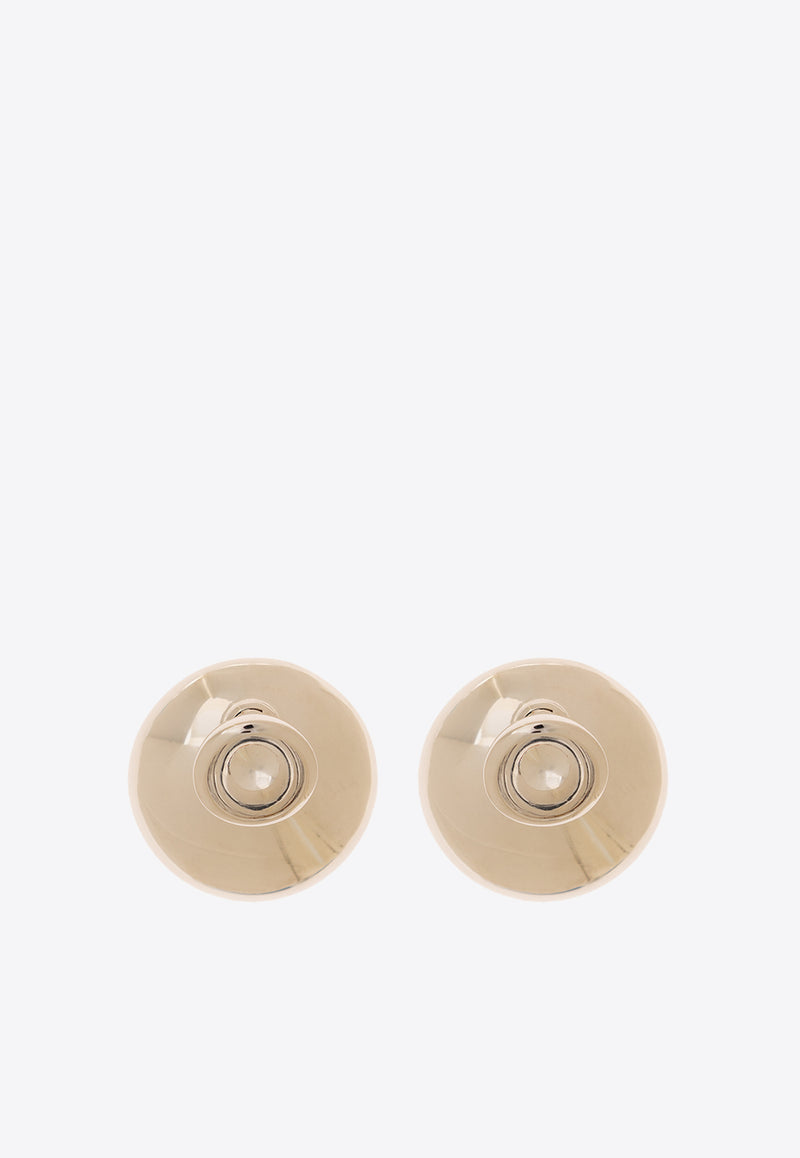 Bottega Veneta Concave Two-Part Stud Earrings Silver 775048 V5070-8117