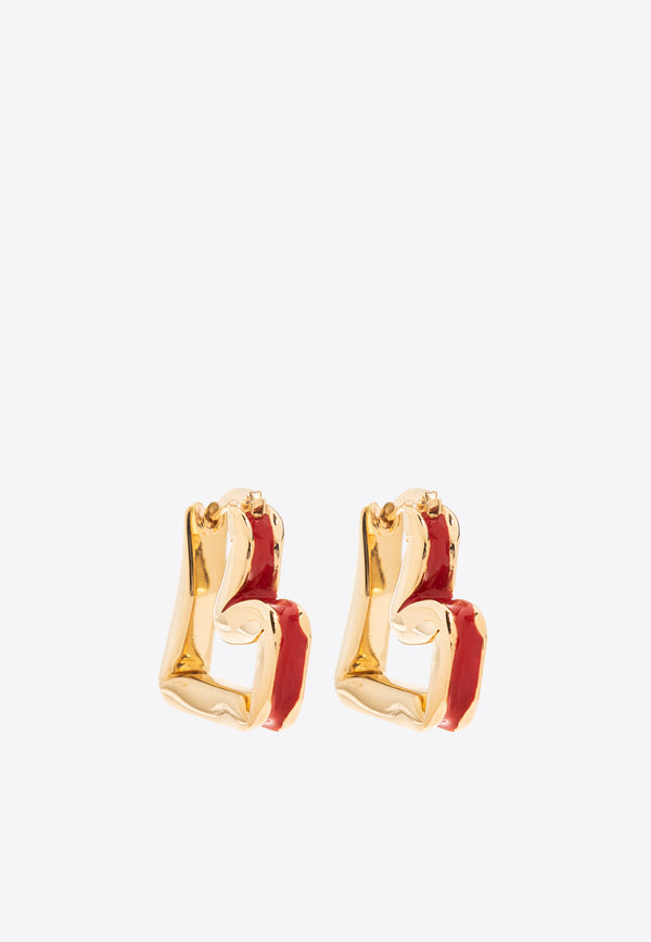 Bottega Veneta H Beam Heart-Shaped Earrings Gold 775162 VAHU4-8822