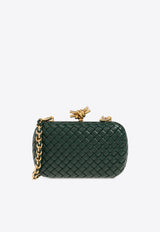 Bottega Veneta Knot Intrecciato Leather Minaudière Clutch Bag Emerald Green 776662 V01D1-3050