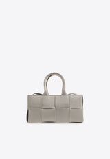 Bottega Veneta Mini Arco East-West Intrecciato Leather Tote Bag Agate Gray 776778 VCQC2-1556