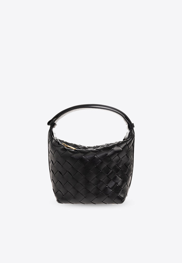 Bottega Veneta Candy Wallace Intrecciato Leather Top Handle Bag Black 776781 V3IV1-8425