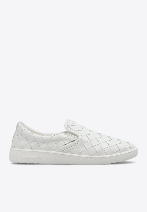 Bottega Veneta Sawyer Intrecciato Leather Slip-On Sneakers White 780530 V3HB0-9013