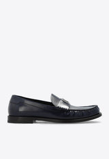 Dolce & Gabbana DG Logo Brushed Leather Loafers Navy A30248 AQ237-80679