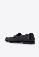 Dolce & Gabbana DG Logo Brushed Leather Loafers Navy A30248 AQ237-80679