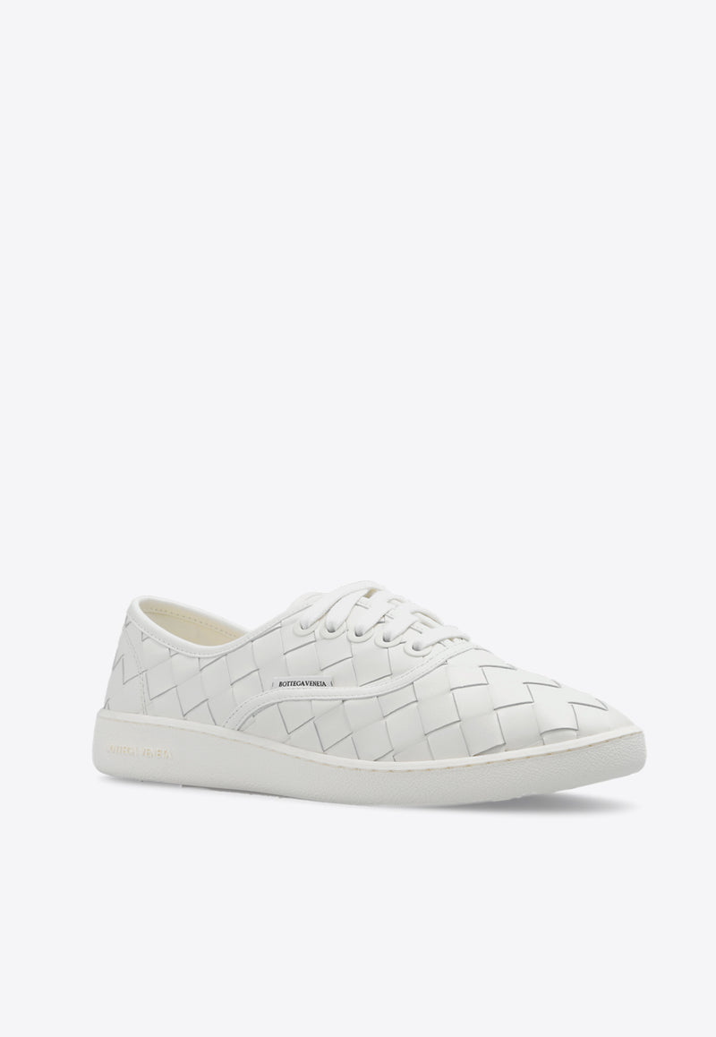 Bottega Veneta Sawyer Intrecciato Leather Low-Top Sneakers White 780525 V3HB0-9013