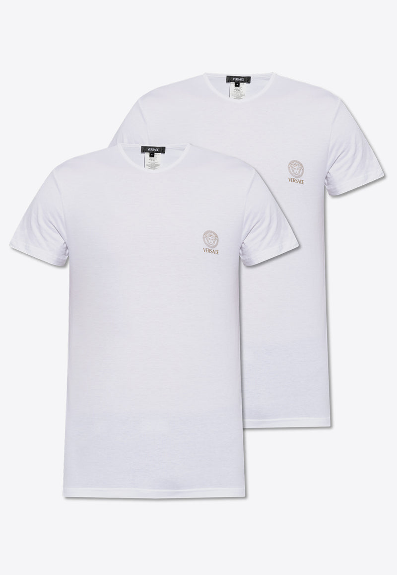 Versace La Medusa Crewneck T-shirts - Set of 2 White AU10193 1A10011-A1001