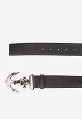 Dolce & Gabbana Anchor Buckle Leather Belt Black BC4861 AR840-80999