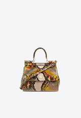 Dolce & Gabbana Medium Sicily Python Skin Top Handle Bag Multicolor BB6003 A2Y64-8S833