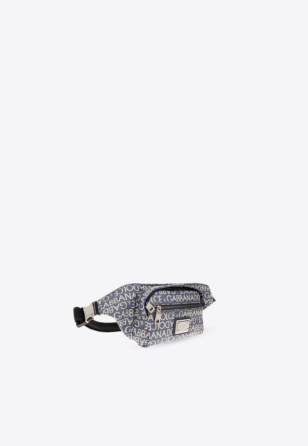 Dolce & Gabbana Small Coated Jacquard Belt Bag Blue BM2218 AJ705-8L625