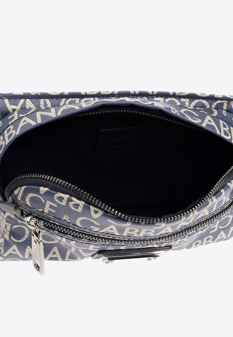 Dolce & Gabbana Small Coated Jacquard Belt Bag Blue BM2218 AJ705-8L625