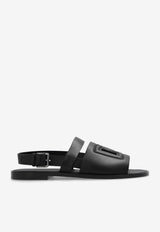 Dolce & Gabbana DG Logo Leather Sandals
 Black A80433 AO602-80999