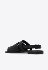 Dolce & Gabbana DG Cut-Out Calf Leather Sandals Black A80433 AO602-80999