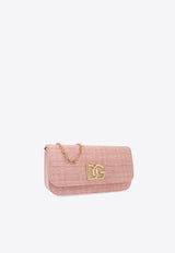 Dolce & Gabbana 3.5 DG Logo Raffia Crossbody Bag Pink BB7576 AS170-8Z444