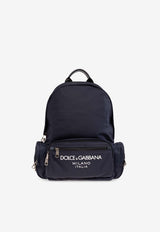 Rubberized Logo Nylon Backpack