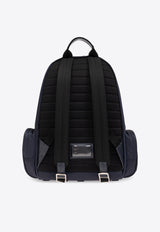 Dolce & Gabbana Rubberized Logo Nylon Backpack Navy BM2197 AG182-8C653