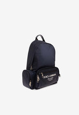 Rubberized Logo Nylon Backpack