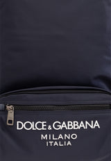 Dolce & Gabbana Rubberized Logo Nylon Backpack Navy BM2197 AG182-8C653