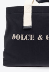 Dolce & Gabbana Logo Print Drill Holdall Navy BM2301 AR757-HBXWW