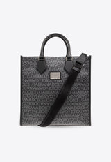 Dolce & Gabbana Medium Coated Jacquard Tote Bag Gray BM2273 AJ705-8B969