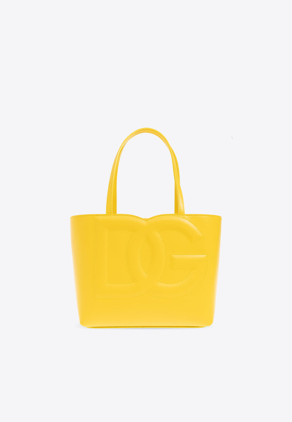 Dolce & Gabbana Small DG Logo Calf Leather Tote Bag Yellow BB7337 AW576-80205