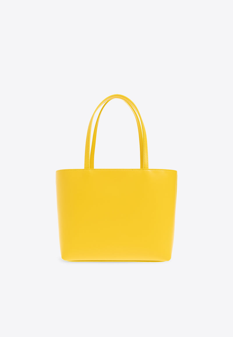 Dolce & Gabbana Small DG Logo Calf Leather Tote Bag Yellow BB7337 AW576-80205