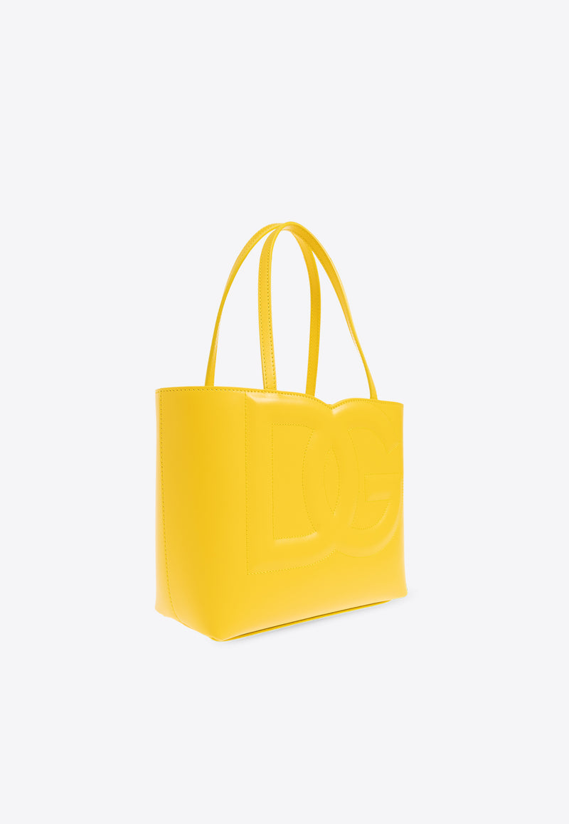 Dolce & Gabbana Small DG Logo Calf Leather Tote Bag Yellow BB7337 AW576-80205