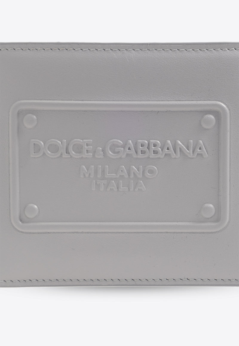 Dolce & Gabbana Logo Plaque Bi-Fold Leather Wallet Gray BP1321 AG218-80753