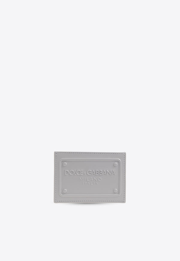 Dolce & Gabbana Embossed Logo Plaque Leather Cardholder Gray BP3239 AG218-80753