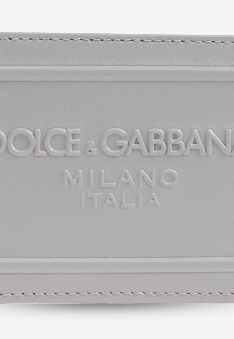 Dolce & Gabbana Embossed Logo Plaque Leather Cardholder Gray BP3239 AG218-80753