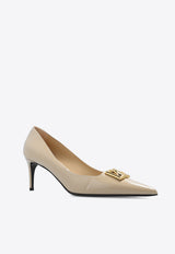 Dolce & Gabbana Lollo 60 DG Logo Pumps in Patent Leather Beige CD1807 A1037-8H005