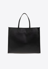 Dolce & Gabbana Embossed Logo Plaque Leather Tote Bag Black BM2274 AG218-80999