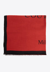 Moschino Logo Lettering Print Scarf Red E3125 M2883-001