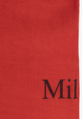 Moschino Logo Lettering Print Scarf Red E3125 M2883-001