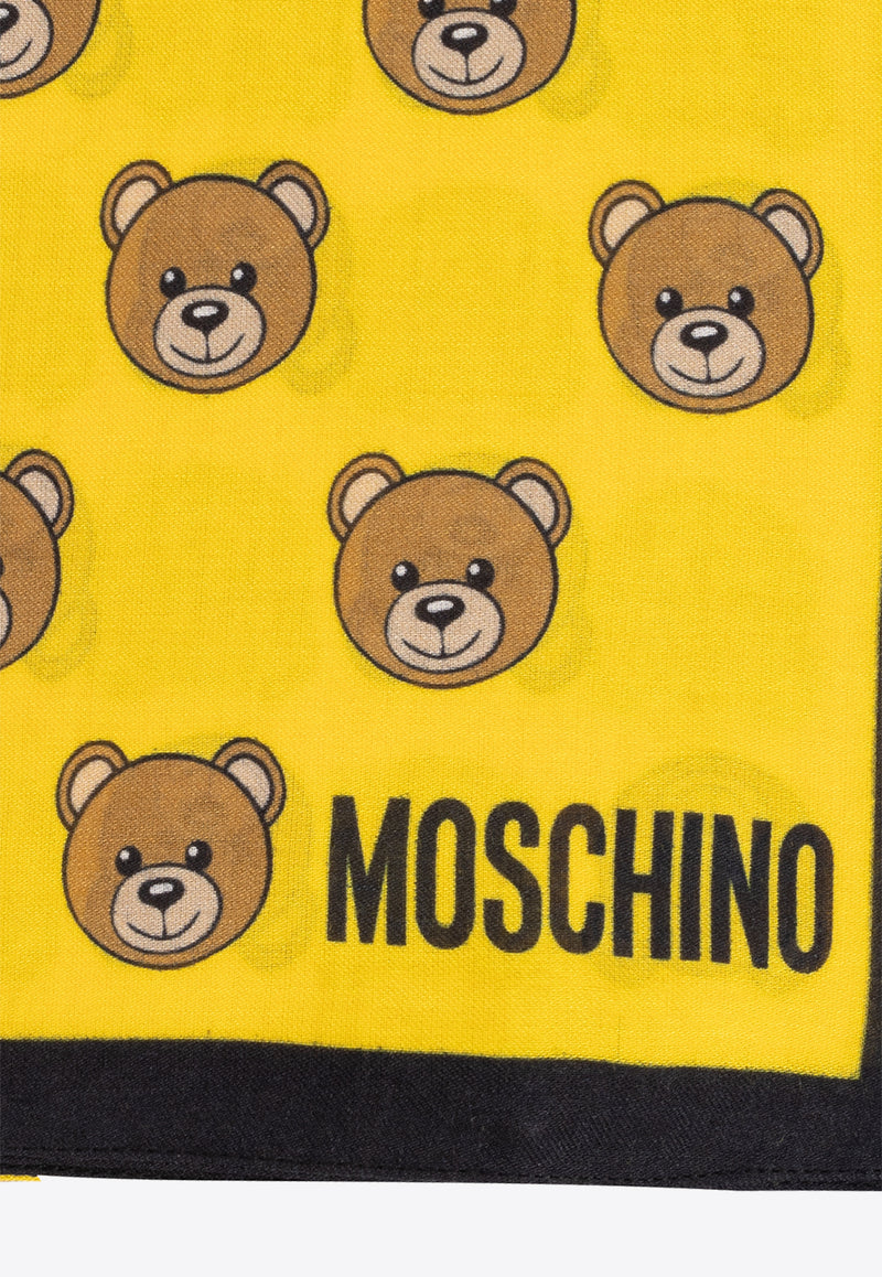 Moschino All-Over Teddy Bear Print Scarf Yellow E5169 M5217-009