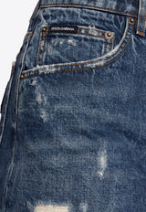 Dolce & Gabbana Distressed Denim Mini Skirt  Blue F4CPKD G8KR1-S9001