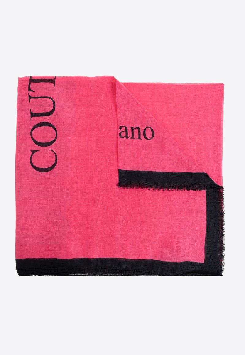 Moschino Logo Lettering Print Scarf Pink E3125 M2883-008