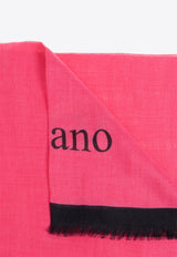 Moschino Logo Lettering Print Scarf Pink E3125 M2883-008