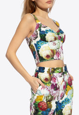 Dolce & Gabbana Floral Print Cropped Corset Top Multicolor F7W98T HS5Q2-HA4YF