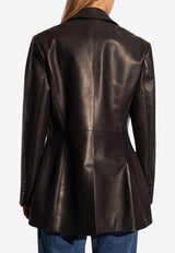 Dolce & Gabbana Leather Turlington Jacket Black F29XYL HULUR-N0000