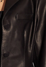 Dolce & Gabbana Leather Turlington Jacket Black F29XYL HULUR-N0000