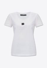 Dolce & Gabbana DG Logo Patch Jersey T-shirt White F8U71Z FUEEY-W0800