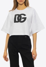 Dolce & Gabbana DG Logo Cropped T-shirt White F8U81T GDB6Q-W0800