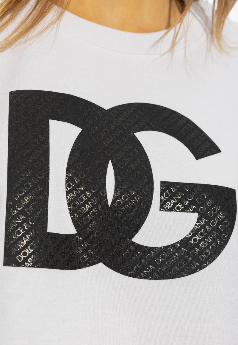 Dolce & Gabbana DG Logo Cropped T-shirt White F8U81T GDB6Q-W0800