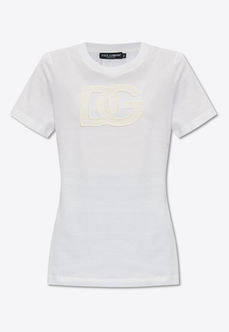 Dolce & Gabbana DG Lace Patch T-shirt White F8M68Z GDB9O-W0800