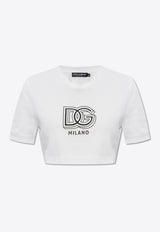 Dolce & Gabbana DG Milano Cropped T-shirt White F8U78T GDB6T-W0800