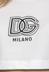 Dolce & Gabbana DG Milano Cropped T-shirt White F8U78T GDB6T-W0800