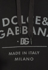 Dolce & Gabbana Logo Print Cropped Hooded Sweatshirt Black F9R32T GDB7E-N0000