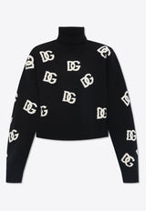 Dolce & Gabbana DG Logo Wool Turtleneck Sweater Black FXW11T JAWXA-N0004